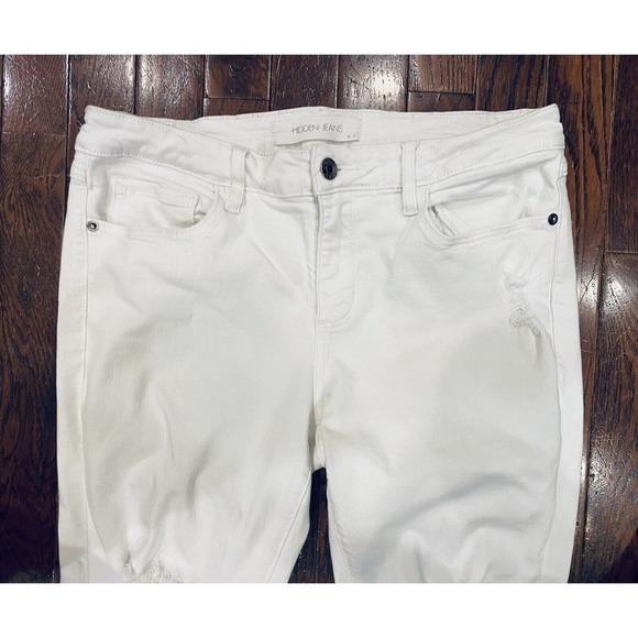 Hidden Ripped Raw Step Hem Ankle Skinny Jeans White Nordstrom Size 31 Summer - Picture 4 of 8